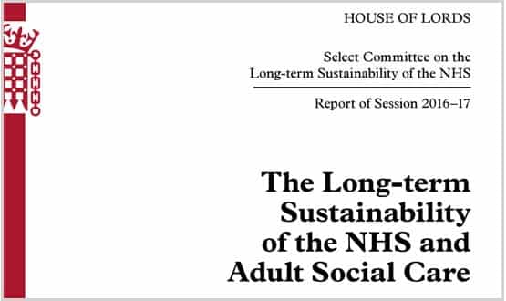 Front cover of Long-term sustainability of the NHS and Adult Social Care
