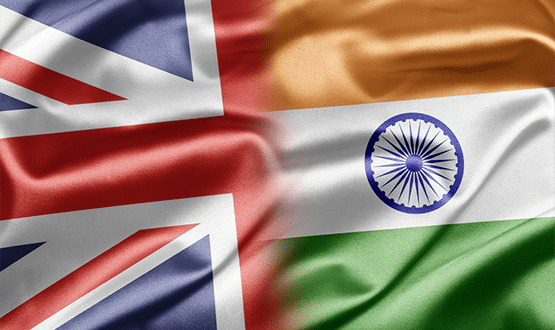 Union Jack and Indian flag