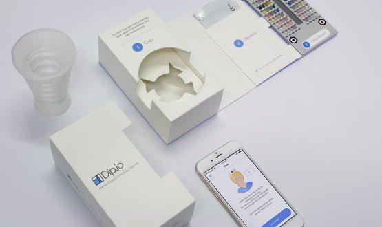 Dip.io is a dipstick urine test that uses a smartphone to analyse the results