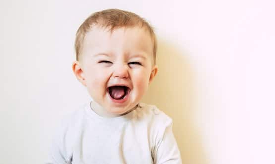 A laughing baby