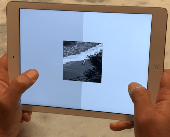 A person using the Cognetivity iPad app