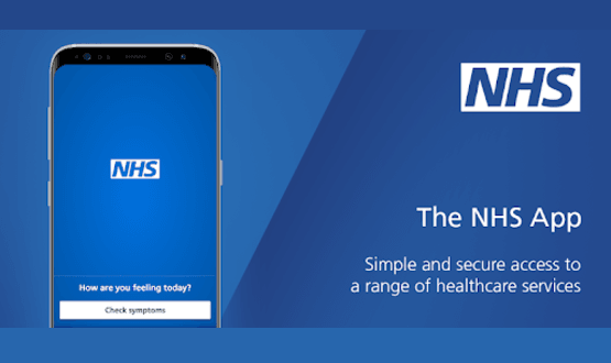 A screenshot of the NHS App from the google Play Store