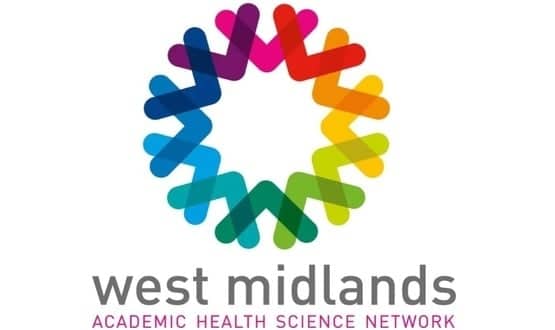 Multicoloured logo for West Midlands Academic Health Science Network