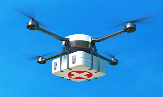 Healthcare drone. NHS Wales pilots technology